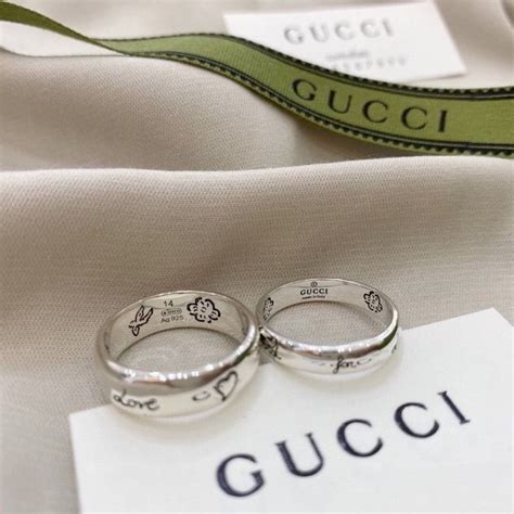 gucci ring enamel|Gucci couple ring.